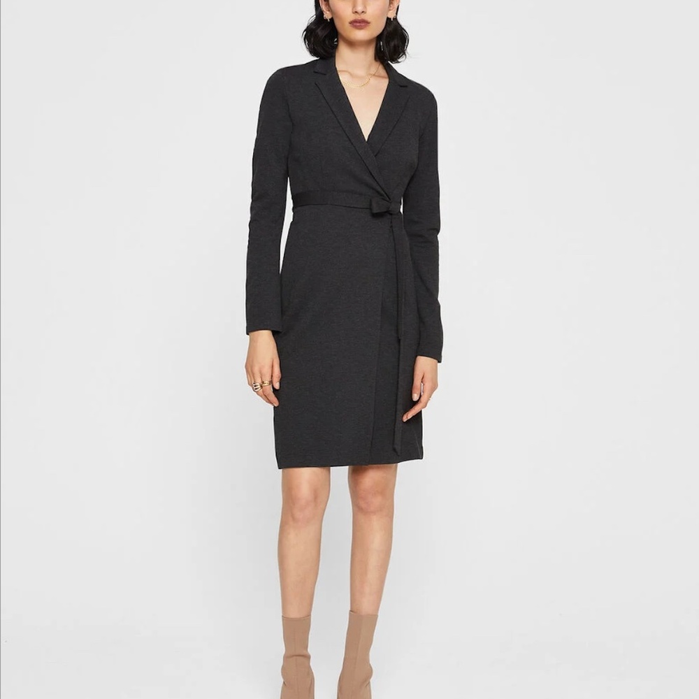 Refined Knit Wrap Dress - New With Tags - NEVER WORN - Medium Heather Grey
